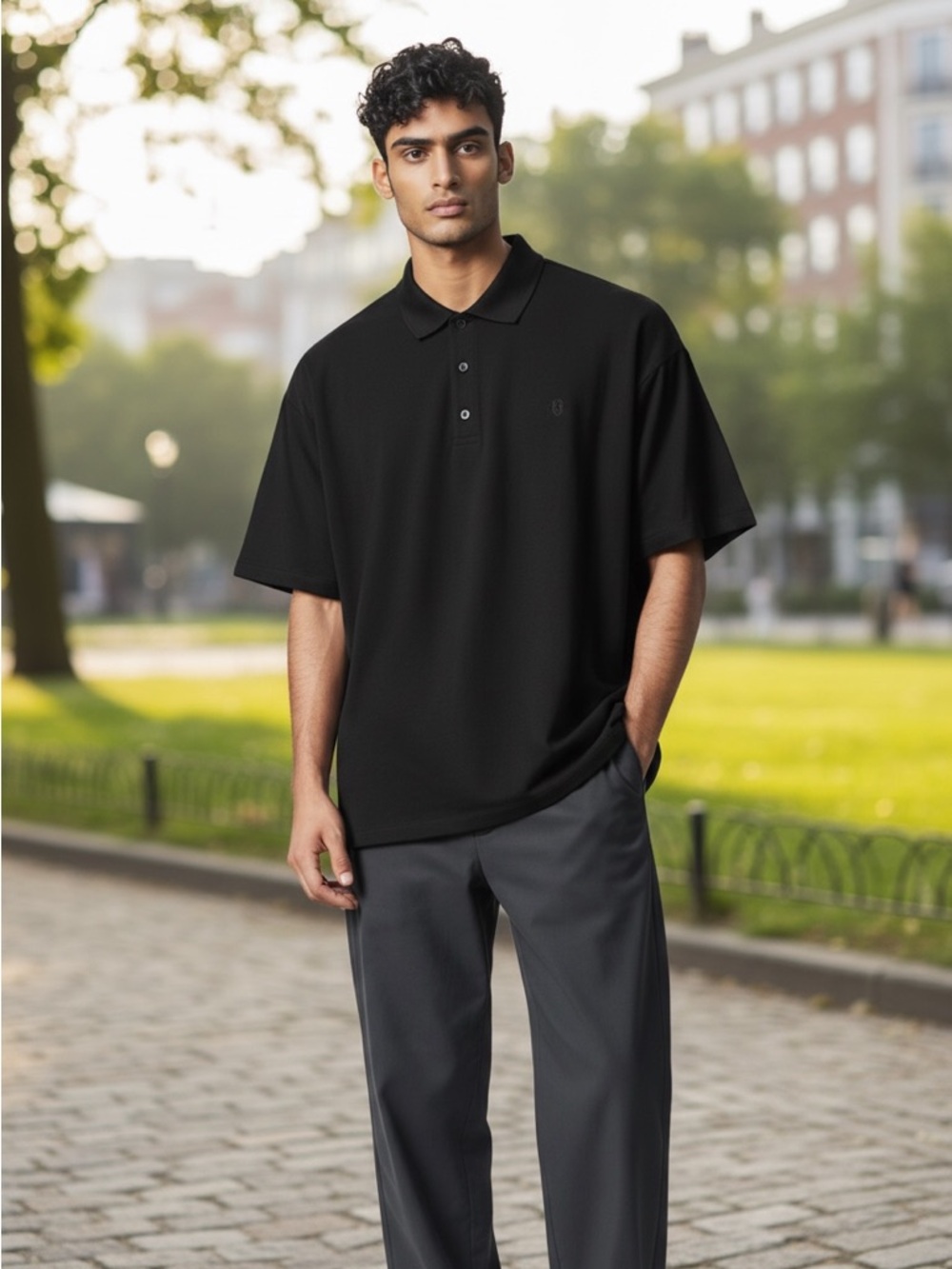 Born Primitive Black Short-Sleeve Polo